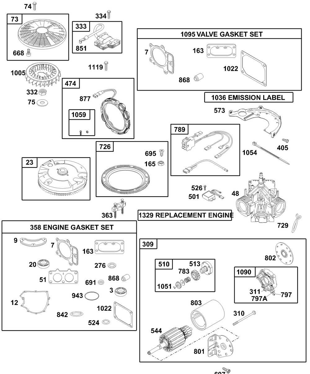 Engine (Part 3) 22 Hp Diagram and Parts List for LT1018 13AB11CG710-13AB11CG712-13AL11CG710-13AL11CG712-13AX11CG710-13AX11CG712 Cub Cadet Lawn Tractor